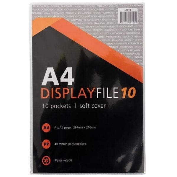 A4 Display File / Flip File - Soft Cover (10 Sleeves) Bulk Pack 2