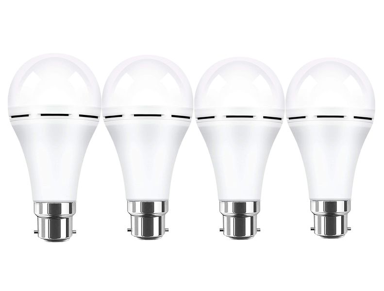 Battery Operated, Rechargeable Emergency 9W LED Bulb, BASE:B22-4 in a pack