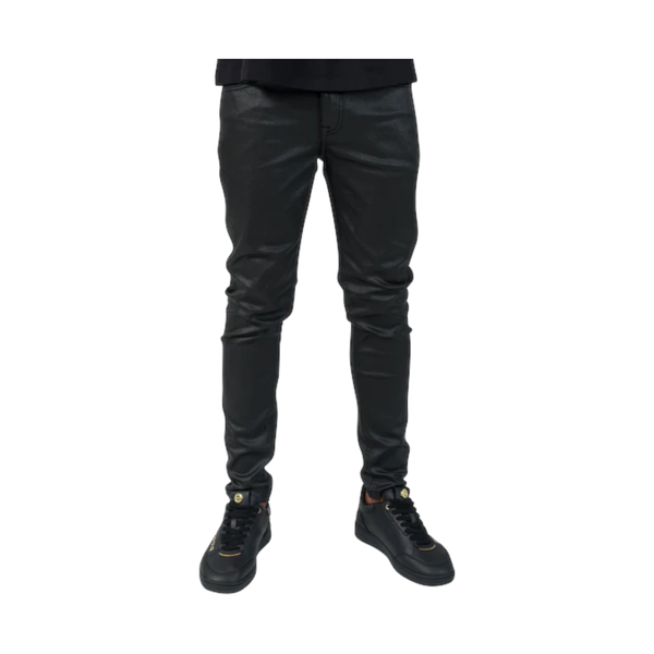 Rossimoda Men Lorenzo Waxed Skinny Jeans - Black