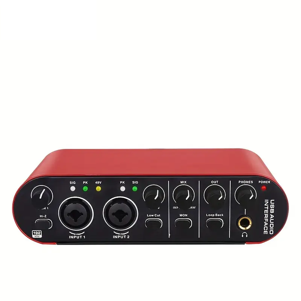 Audio Interface Recording Sound Card with Monitoring For Instrument
