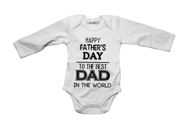 Happy Father's Day - Best Dad - Long Sleeve - Baby Grow