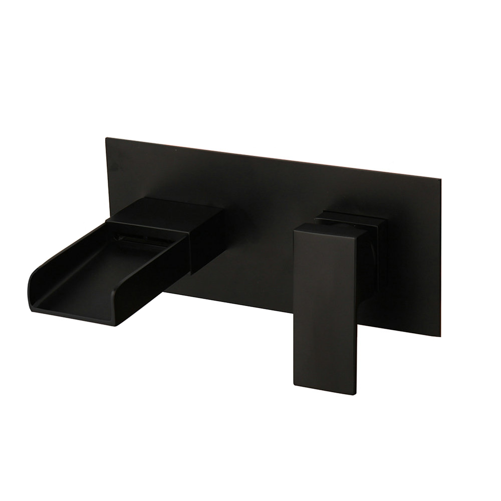 Matte Black Wall-Mounted Basin/Bath Mixer - 10016B