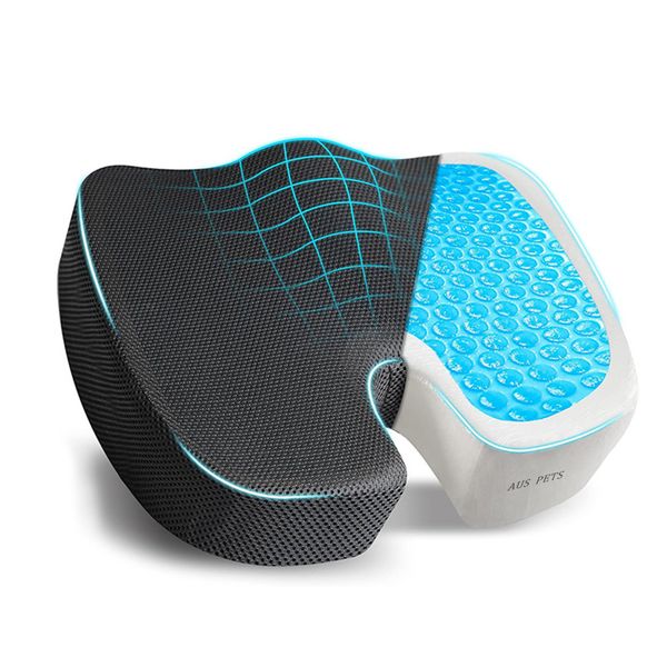 Lightweight Memory Foam Gel Seat Tailbone Pain Relief Cushion for Sciatica