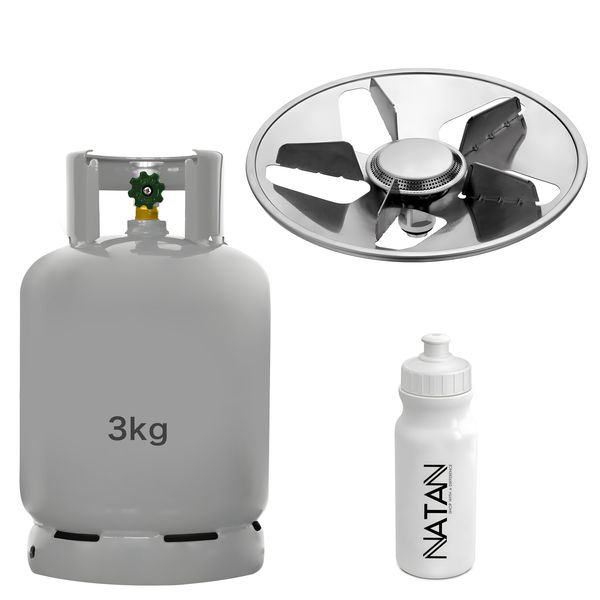 3kg Gas Cylinder &amp; Gas Cylinder Stove Top + Natan Bottle
