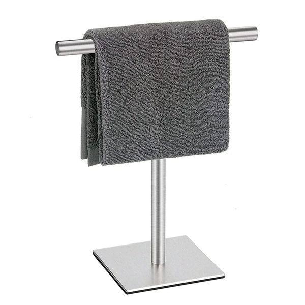 Hand Towel Holder Stand for Bathroom Vanity -Silver