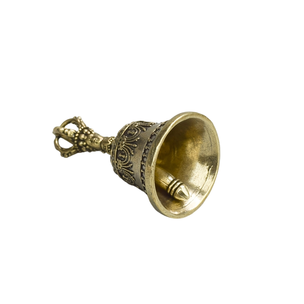 Engraved Brass Hand Bell - Antique Style with Soothing Chime