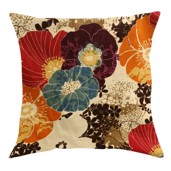 Amelia Graffiti Cream Pillow/Scatter Cushion with Flowers - Inner Included
