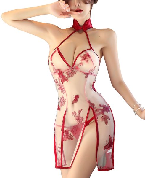 Vastora Women Lingerie Butterfly Embroidery Pajamas