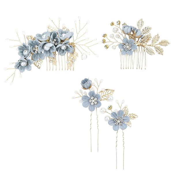 4 Pack Pearl Bridal Hair Accessories,Bridal Headband/Hair Vine,Formal Event