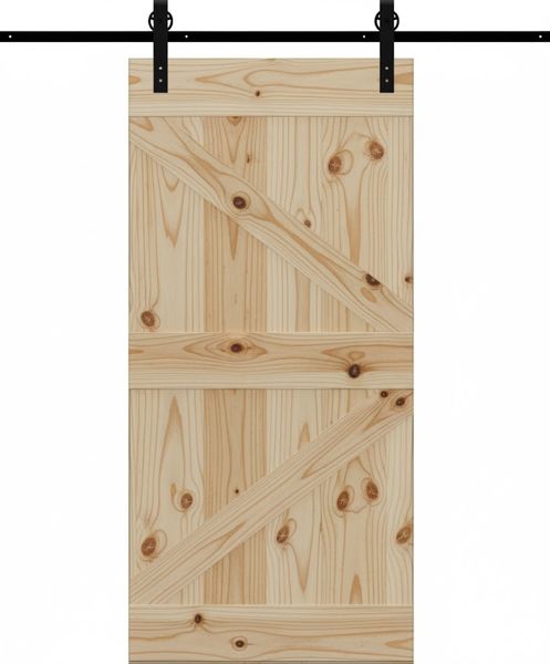 Modern British Brace Plank Barn Door with Hardware Kit (2100mm x 920mm)