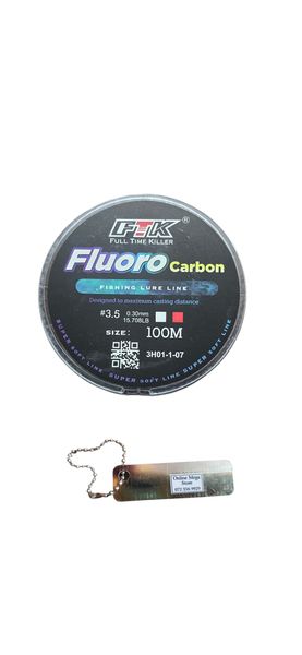 OMS FTK Fluorocarbon Leader Line 100M - 15lb + Hook Sharpener #3.5