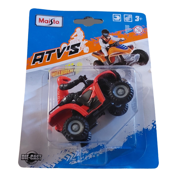 Red and Black Biker with 4 Wheeler