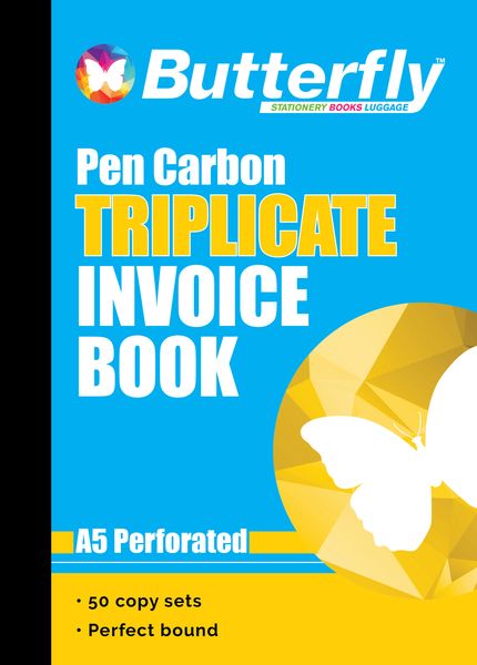 Butterfly A5 Triplicate Book - Invoice 150 Sheets