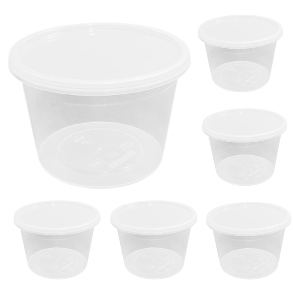 Clear Tub Plastic Storage Container with Lid - Pack of 50