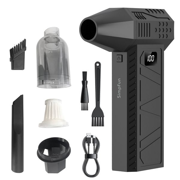 50W MiNi Handheld Vacuum,11W RPM 2 In 1 High-Speed Fan Blow &amp; Suck in One