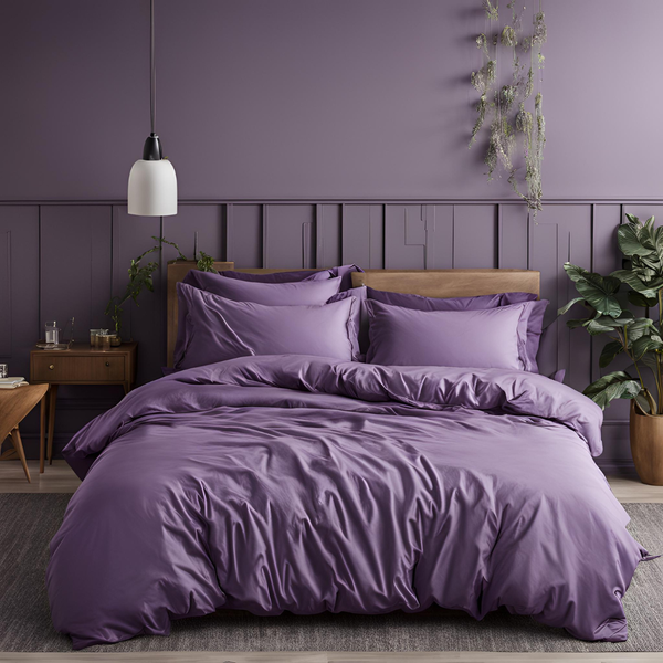 Sir Online Polycotton Duvet Cover Set Purple