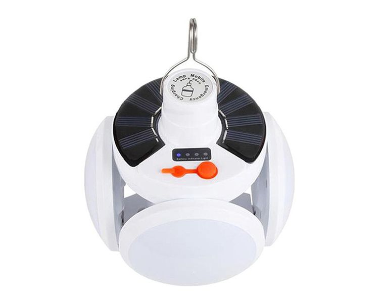 Foldable Rechargeable Solar Powered Bulb Light -White