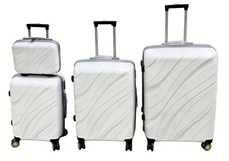 4-Piece ABS Luggage Set Hard Shell Travel Suitcase LC-2228-NC(Yellow)