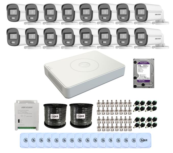 Hikvision 16CH ColorVu Smart Hybrid Light Kit with 2TB - New SBR Bundle