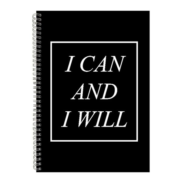 I Will A4 Notebook Spiral Lined Motivational Saying Graphic Notepad Gift143