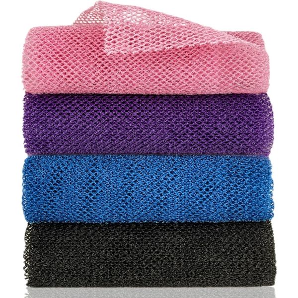4 Pieces Exfoliating African Net Nylon Bath Sponge