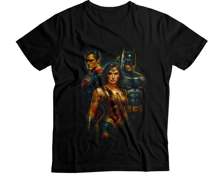 DC Trinity Batman Superman Wonder Woman Graphic T-Shirt