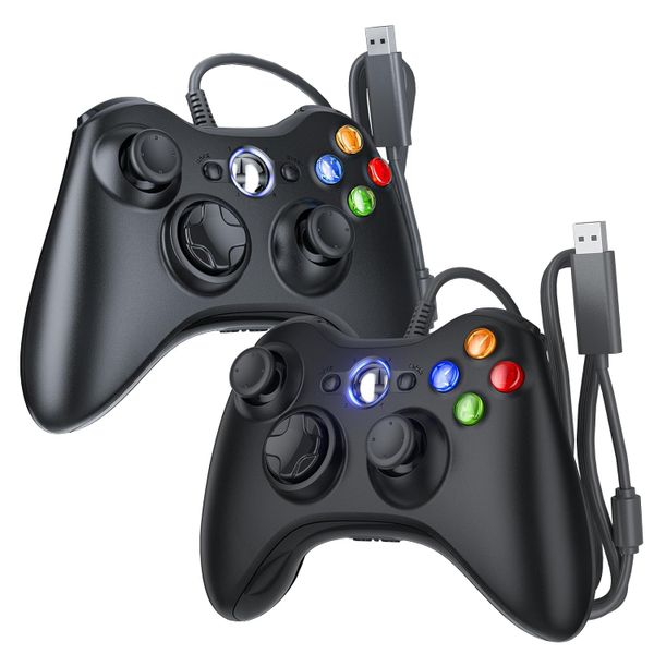 Replacement Wired Controller Compatible with Xbox 360 Game Console &amp; PC - 2 Pack