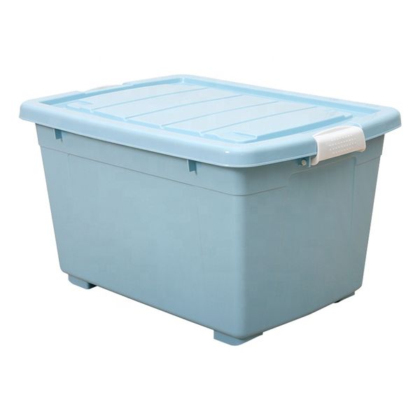 Extra Large Capacity Blue XXXL 138L Storage Container with Wheels and Cover