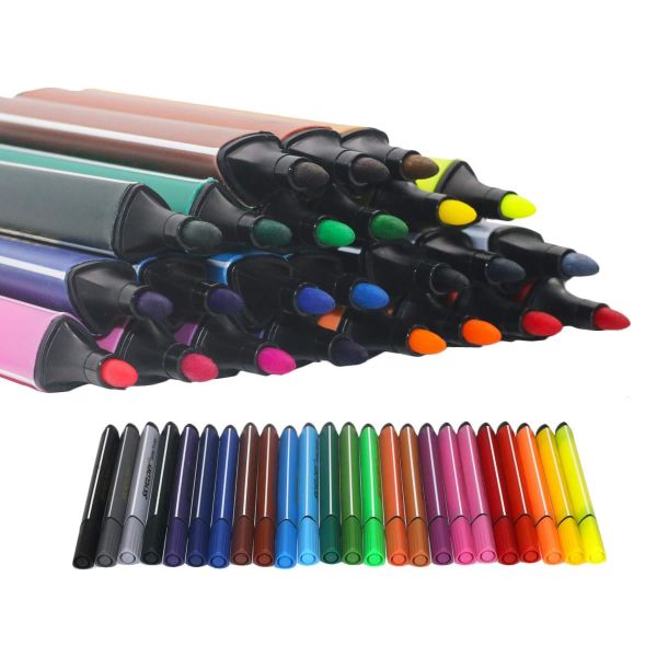 24 Colors Washable Marker Coloring Fine Tip Art Markers Drawing Pen Set