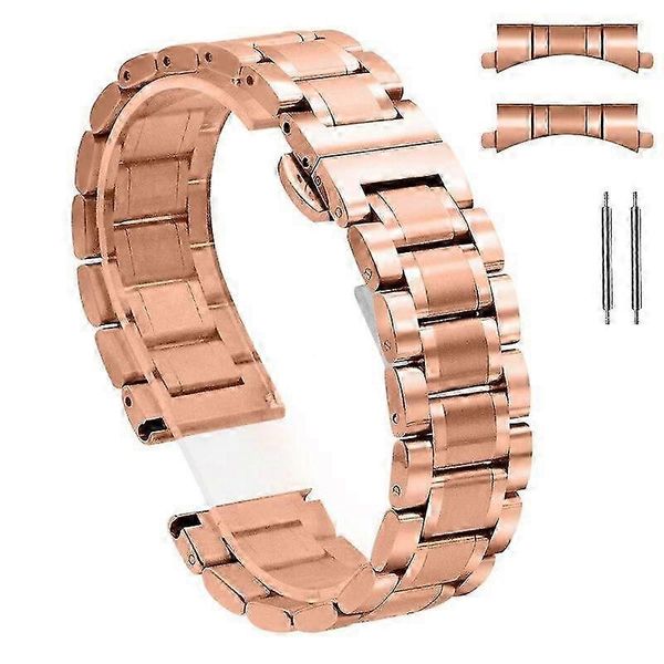 Stainless steel watch band for 18mm 20mm 22mm 24mm lugs, 12mm rose gold