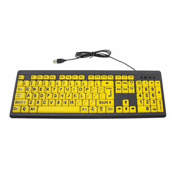 HDE Large Print Keyboard Wired with Large Letters