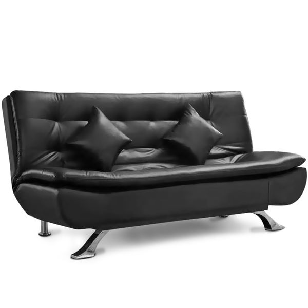 Sleeper Couch Sofa Bed Leather Foldable Loveseat Convertible Futon
