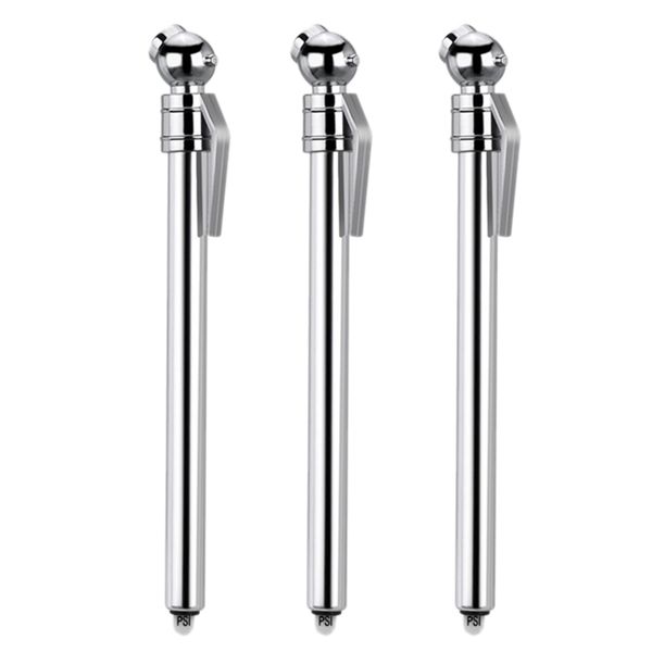 3Pcs Metal Pencil Tire Pressure Gauge 5-50 PSI Universal for Car