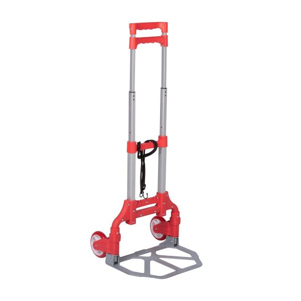 Folding Hand Trolley Red Portable Durable Easy to Maneuver