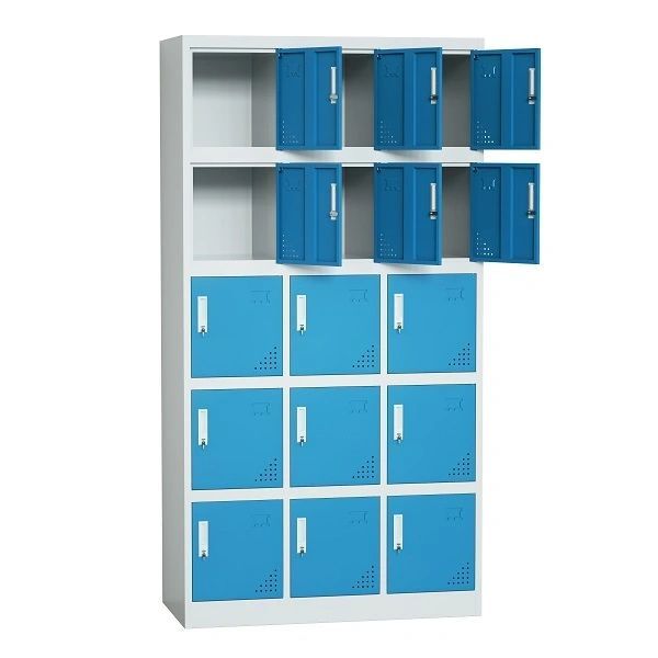 Steel 15 Door Locker Cupboard Storage Cabinet Inner Handle With Lock