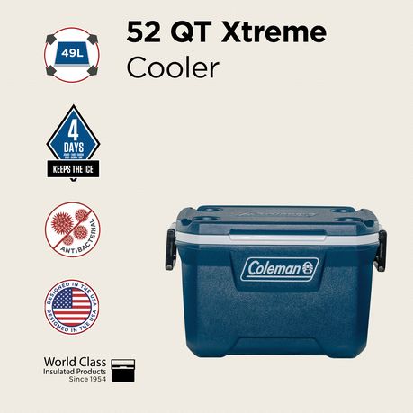 Coleman Xtreme Cooler Box 52 Quart, 48L, Cool Box keeps ice up to