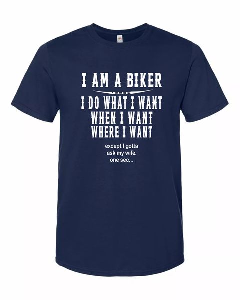 I Am A Biker White Crew Neck Men's Gift T-Shirt