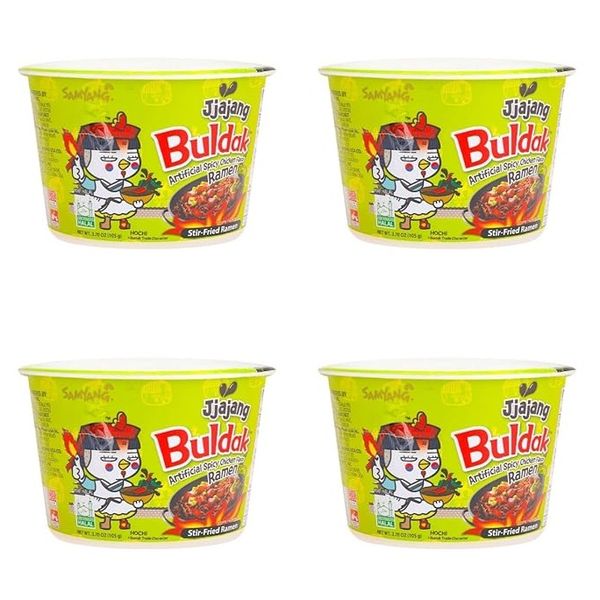 Samyang Hot Chicken Noodle Jjajang Big Bowl 110g - 4 Pack
