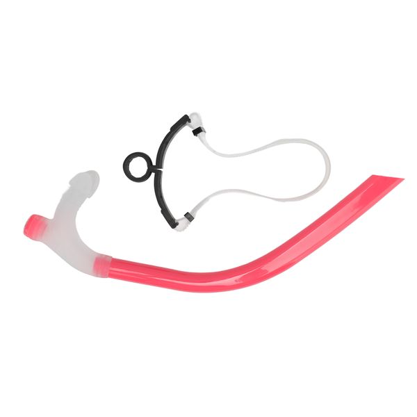 Silicone Swimming Snorkel Reduced Drag Adjustable Head Brace Pink