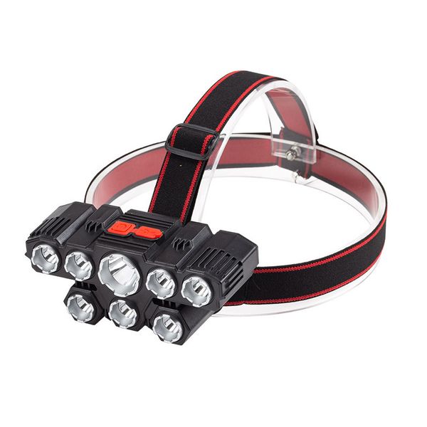 Outdoor Waterproof Super Light Lamp 8LED Headlamp USB Charge Headlight