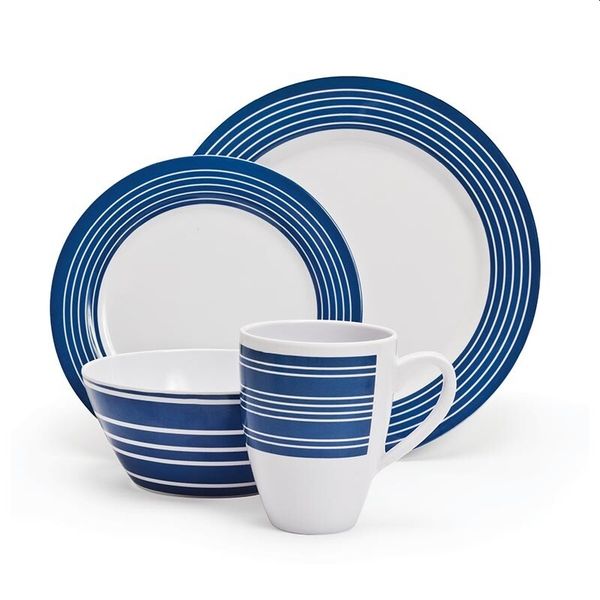 Campfire 16 Piece Melamine Dinner Set - Nautical