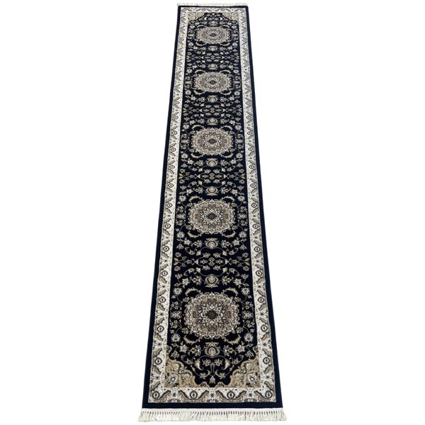Rugs &amp; Decor / Beautiful Persian Black Floral Runner Rug - 500 x 80 cm