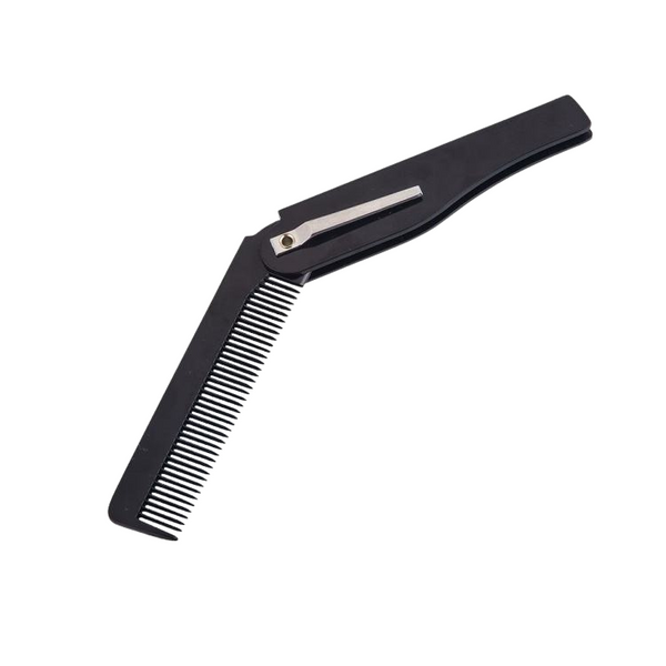 Men's Hair and Beard Folding Comb - Black