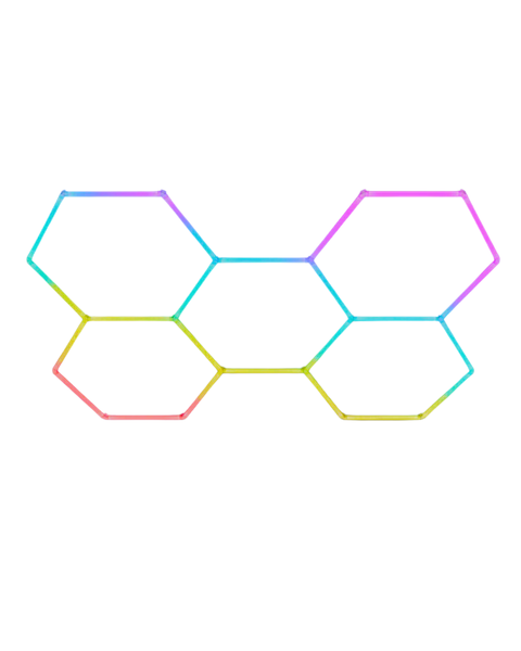 5 Grid - RGB Colour Hexagon LED Garage Lights