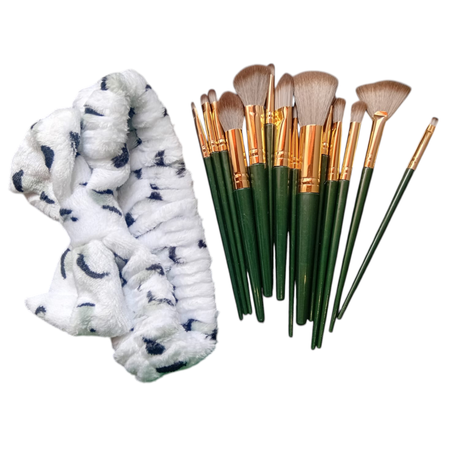 14 Pieces Makeup Brushes Set with 1 headband Image