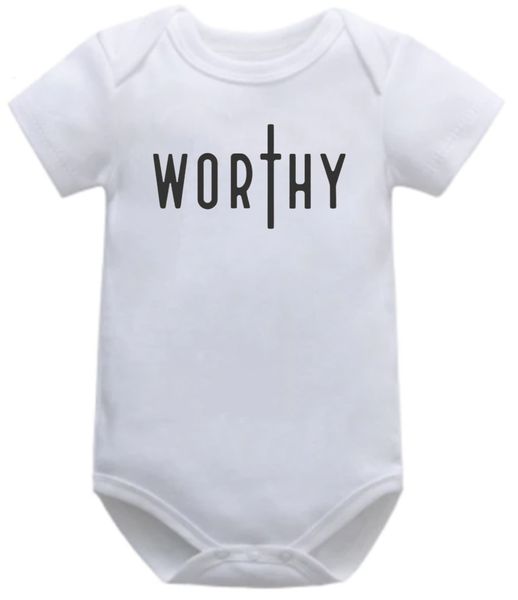 Worthy Christmas Birthday Christian Faith Religion Baby Grow Vest Onesie