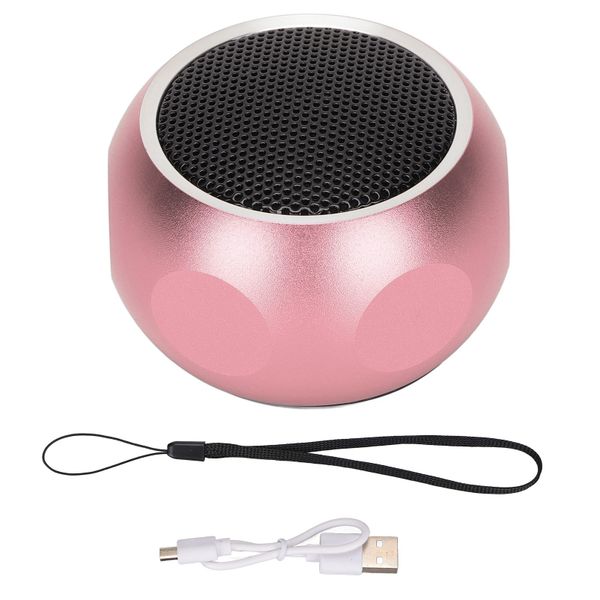 Mini Portable Bluetooth Speaker Tiny Wireless Speaker with Lanyard Pink