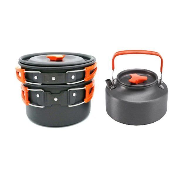 Outdoor Picnic Cooker with Non Stick Pots and Pans Can- SD