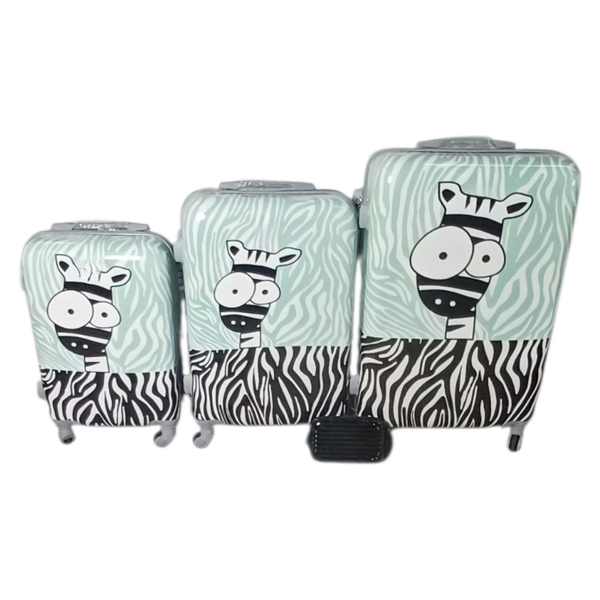 Jadoo 4-Piece Hard Shell Luggage Set - Zebra Print Design