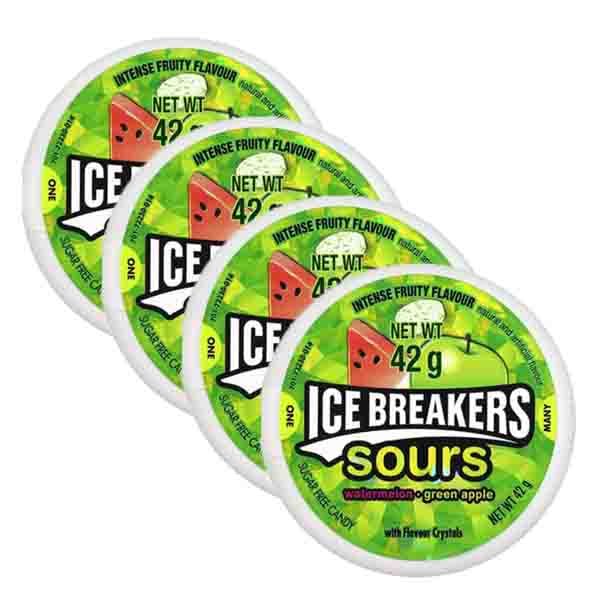 Ice Breakers Sours Sour Fruits Sugar-Free Mints - 4 x 42g